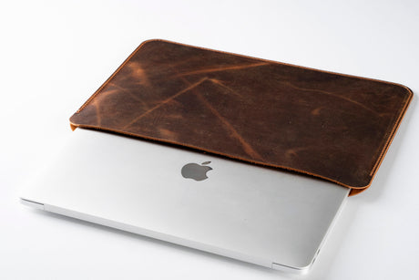 Handmade Distressed Leather Asus Vivobook Sleeve: Slim VivoBook Laptop Case for 14"
