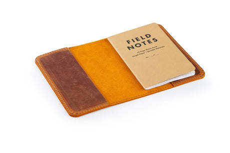 Camel Leather Journal Cover: Handmade Pocketsize Field Notes Cover