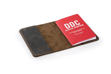 Chestnut Leather Journal Cover: Handmade Pocketsize Field Notes Cover