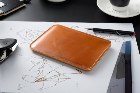 Handmade Leather iPad Sleeve: Full Grain Cowhide Case