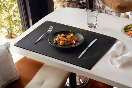Distressed Leather Placemats & Coasters Set - Handmade Table Mats (Set of 6)