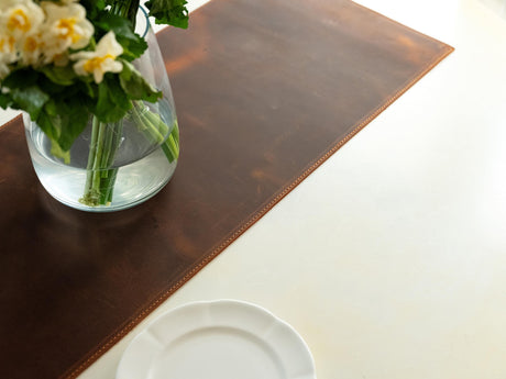 Leather Table Runner: Handmade Personalized Table Mat