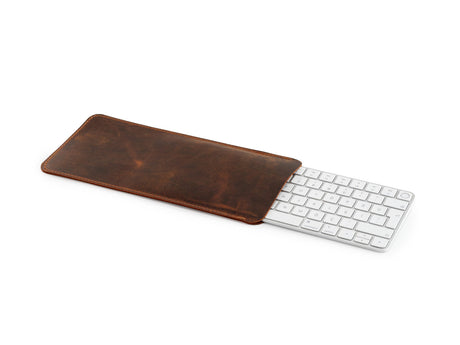 Handmade Distressed Leather Keyboard Sleeve: Custom Keyboard Case