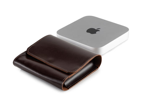 Handmade Vegetable Tanned Leather Mac Mini Case: Luxury Organizer