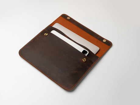 Leather Laptop & Tablet Cover, Handmade Portfolio Cover For All Laptop Models and Sizes, Personalized