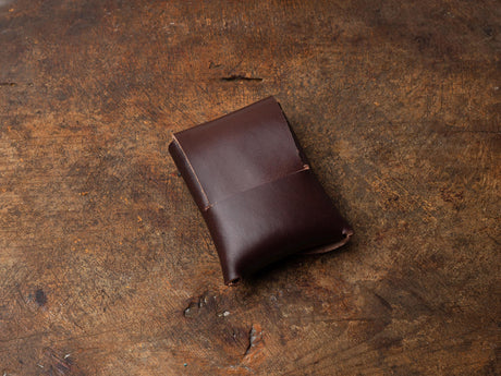 Handmade Vegetable-Tanned Leather Card Wallet: Minimalist Brown Pocket