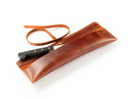 Handmade Distressed Leather Chef Knife Roll - Single Knife Cover