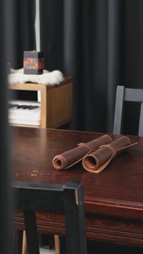 Handmade Full Grain Leather Placemats: Set of 6, Cafe & Restaurant Table Mats