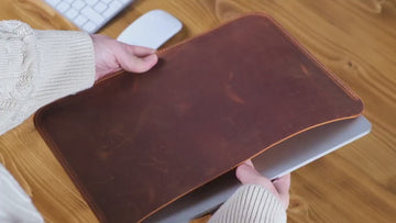Distressed Leather Dell XPS Sleeve, Handmade Slim Case for 13 & 13 Plus