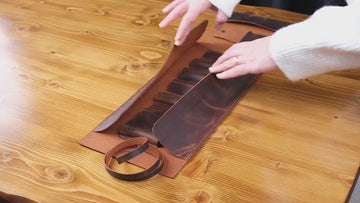 Tobacco Leather Pipe Pouch: Handmade Pipe Bag for 4-Pipes