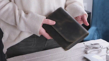 Leather Laptop Charger Organizer: Handmade Distressed Laptop Cable & Mouse Storage Case