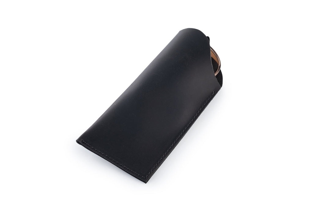 Leather Glasses Case, Handmade Glasses Cover, Personalised Case for Glasses, Gift For Him, Gift For Her, Custom Eyeglass Case, Matte Black